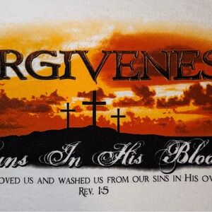 Delta Jesus Tee-forgiveness is in his blood-size XL(23x28)